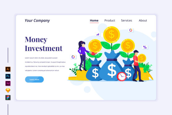 Download Money Investment Flat Illustration - Invest Collection