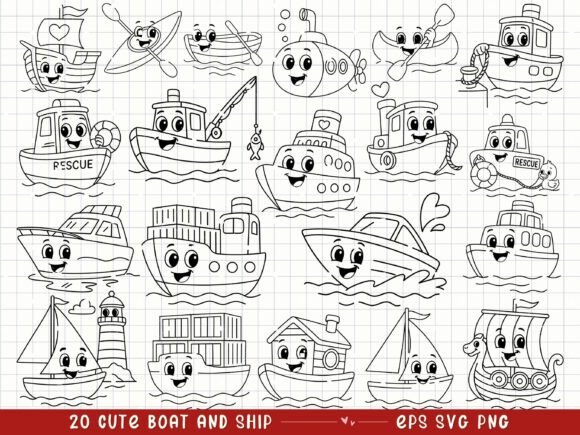 Download Cute Boat and Ship Kids Transportation - Transportation Collection