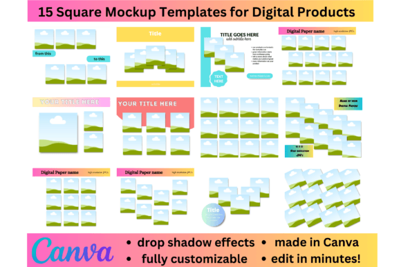 Download Square Paper Mockup Templates Canva - Templates Collection
