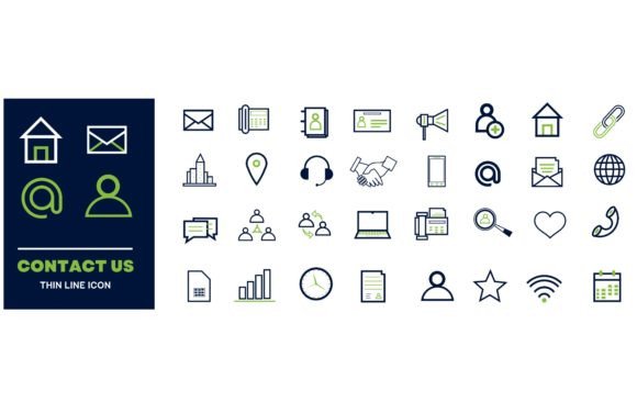 Download Set of Simple Contact Us Icons - Contact Collection