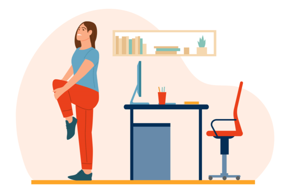 Download Workplace Workout People. Woman Doing Sp - Work Collection