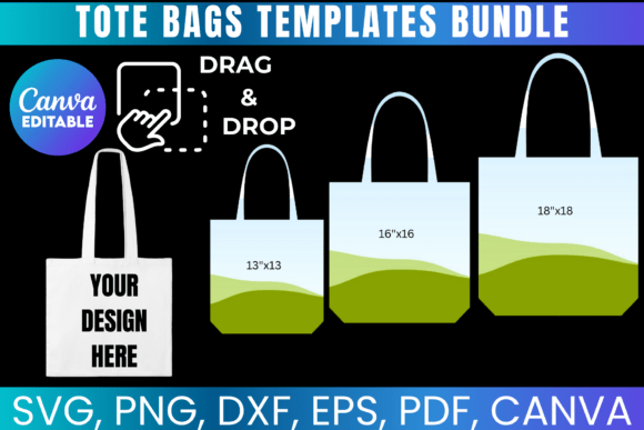 Download Tote Bags Templates Bundle, Gift Bag - Templates Collection