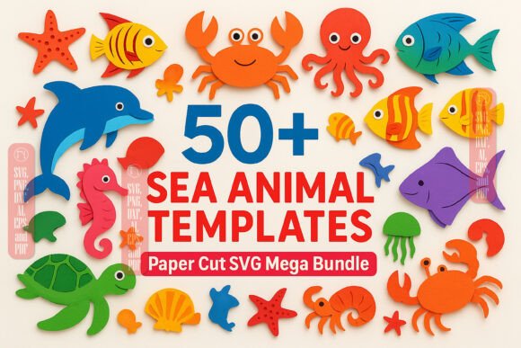 Download 50+ Sea Animal Templates SVG Bundle - Premium Bundle