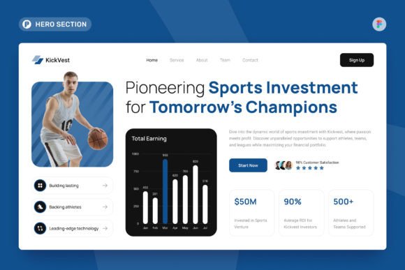 Download Kickvest - Sport Investment Hero Section - Invest Collection