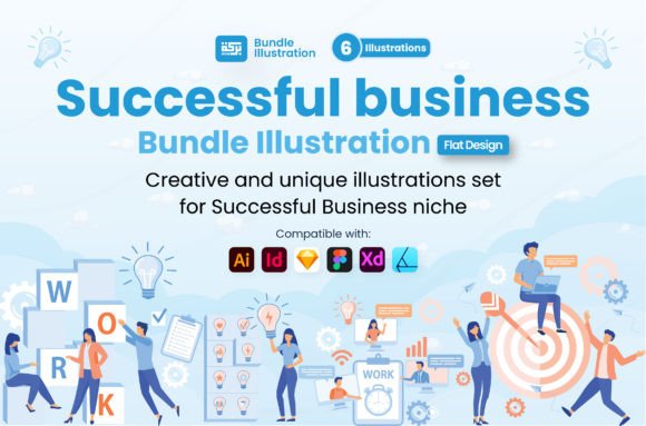 Download Illustration of Successful Teamwork - Work Collection