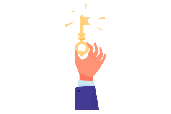 Download Golden Key in Human Hand. Achievement Ic - Golden Collection