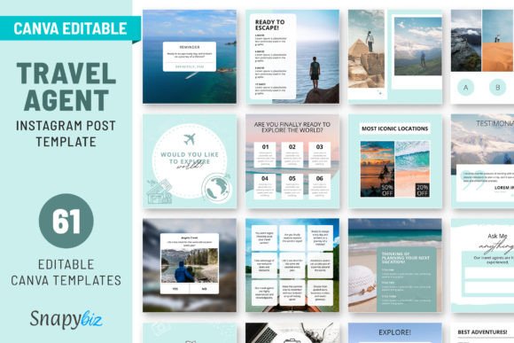 Download Travel Agent Instagram Canva Templates - Templates Collection
