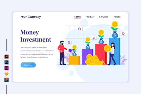 Download Money Investment Flat Illustration - Invest Collection