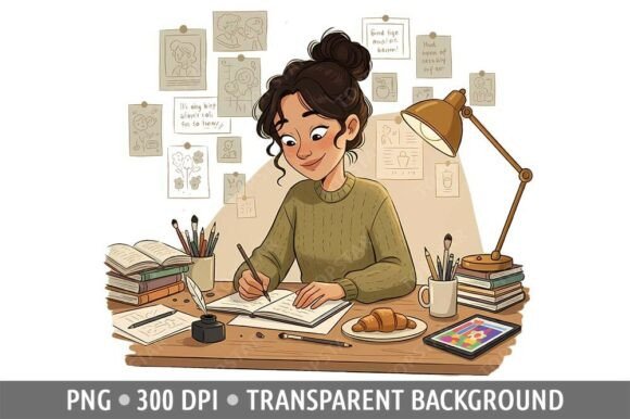 Download Girl Young Woman Doing Homework Clipart - Work Collection
