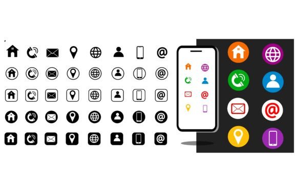 Download Contact Us Line Icons Set - Contact Collection