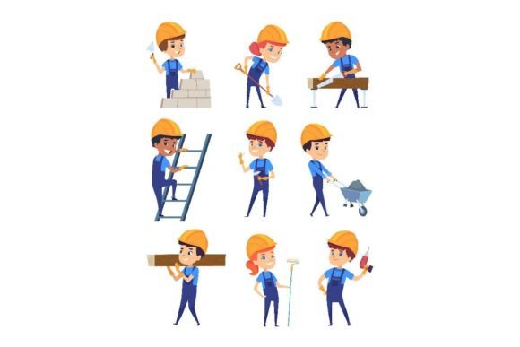 Download Children Builders. Little Working - Work Collection