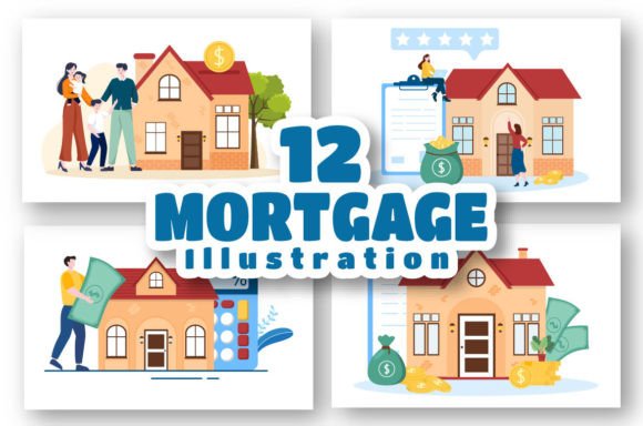 Download 12 Mortgage Flat Illustration - Mortgage Collection